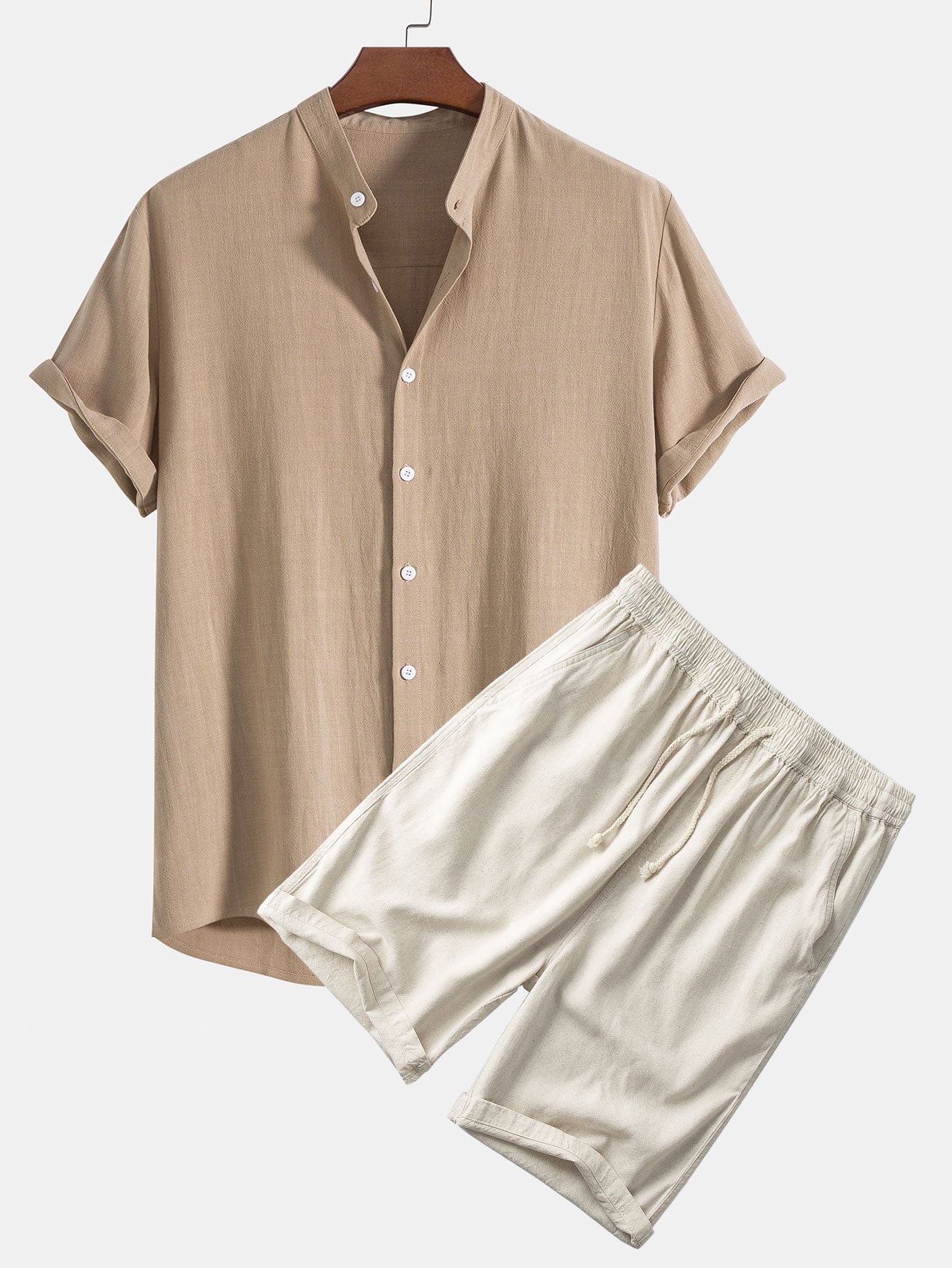 Luxe Linen Blend Shirt & 11" Shorts Set