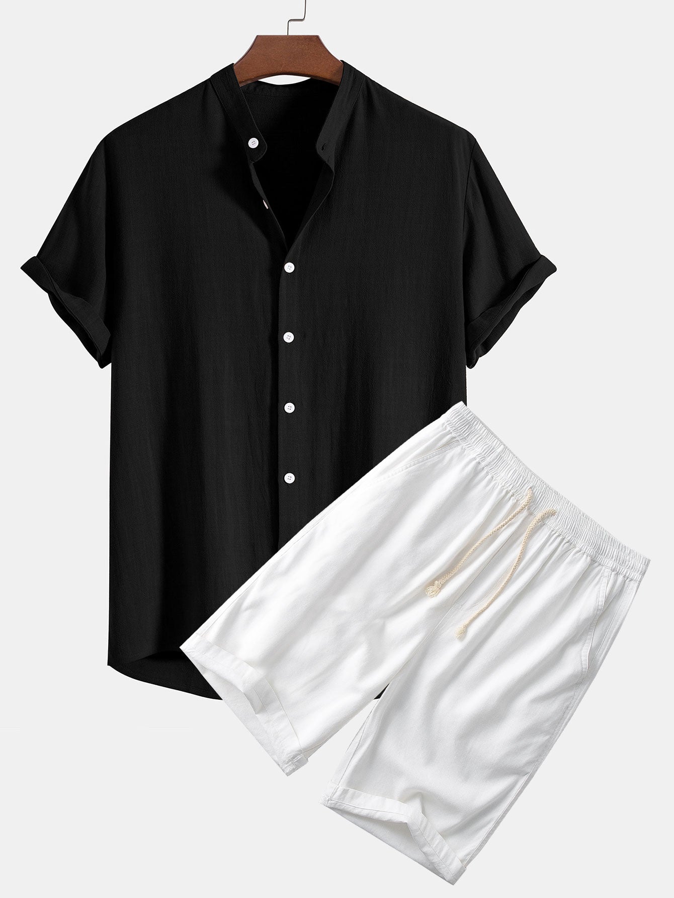 Luxe Linen Blend Shirt & 11" Shorts Set