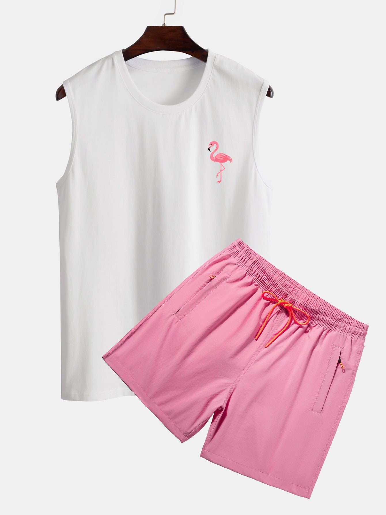 Tropical Flamingo Tank Top & Swim Shorts