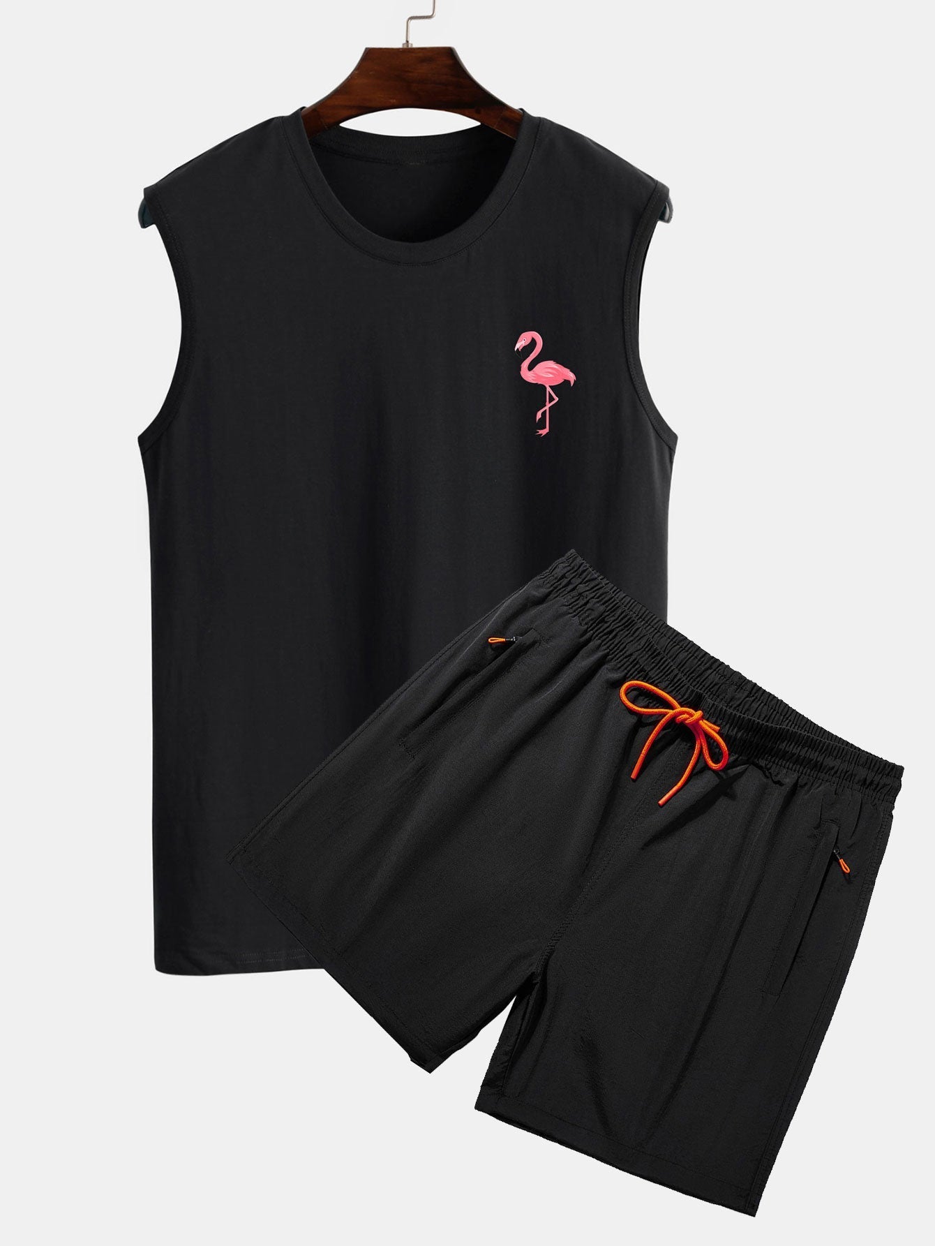 Tropical Flamingo Tank Top & Swim Shorts