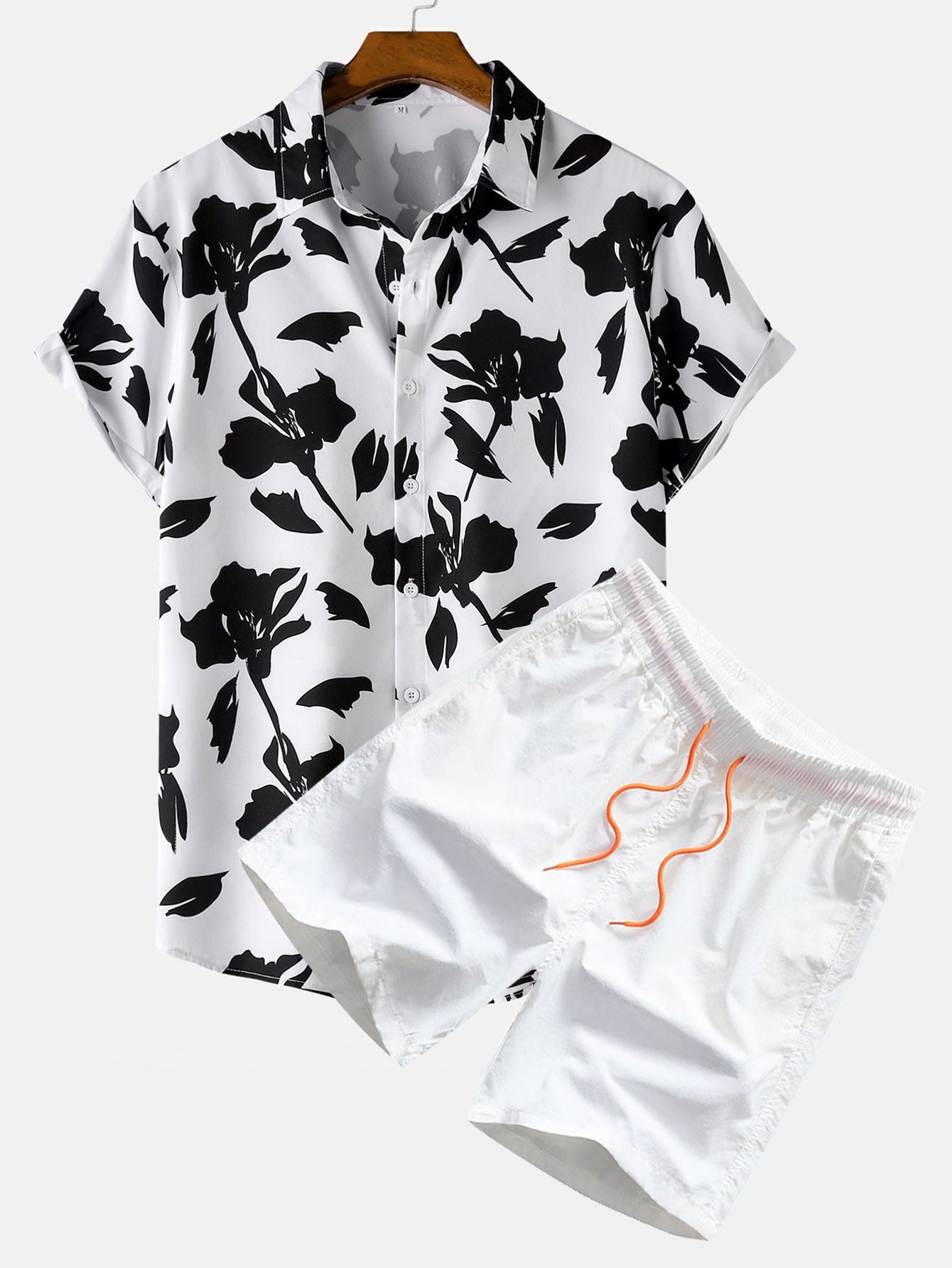 Tropical Floral Button Up Shirt & Swim Shorts