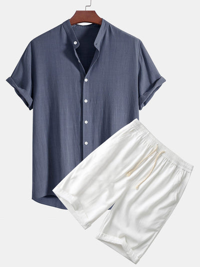 Luxe Linen Blend Shirt & 11" Shorts Set