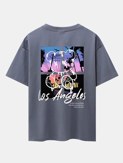 LA Vibes Drop Shoulder T-Shirt &amp; Patch Pocket Shorts